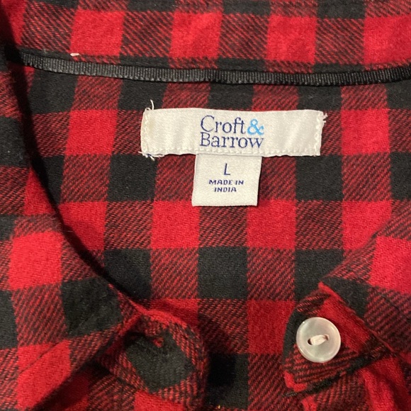 Croft & Barrow super soft flannel button down size L NWT!! - Picture 5 of 10